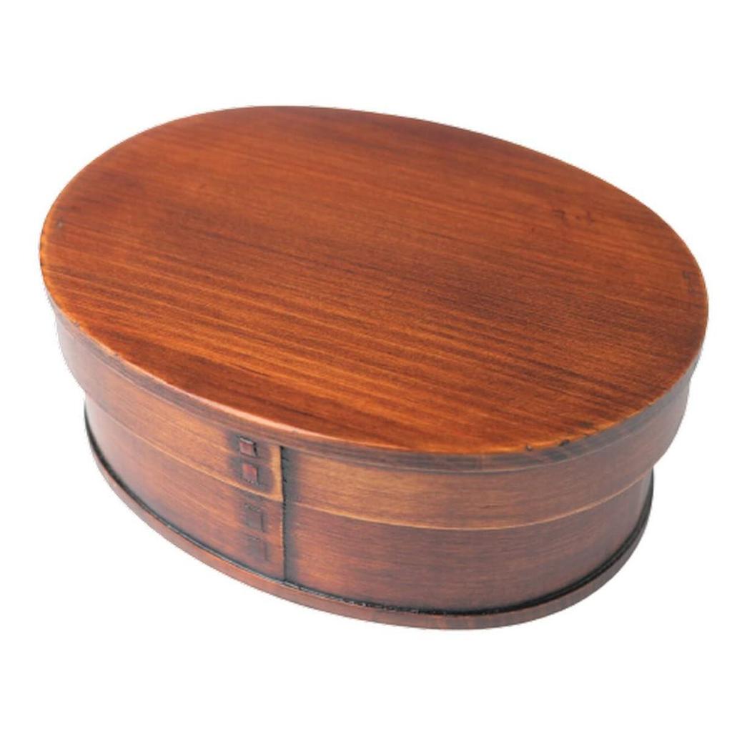 Magewappa Bento 18cm x x Lacquer Brown j-kitchens Box, 13.5cm 6.8cm, 700ml,