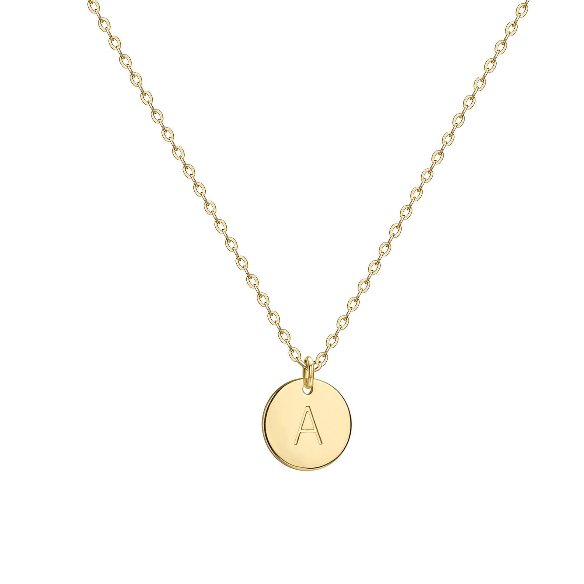 Stainless Steel 18K Titanium Letter Necklace for Women - Geometric Friendship Necklace with 26 Letters Gold