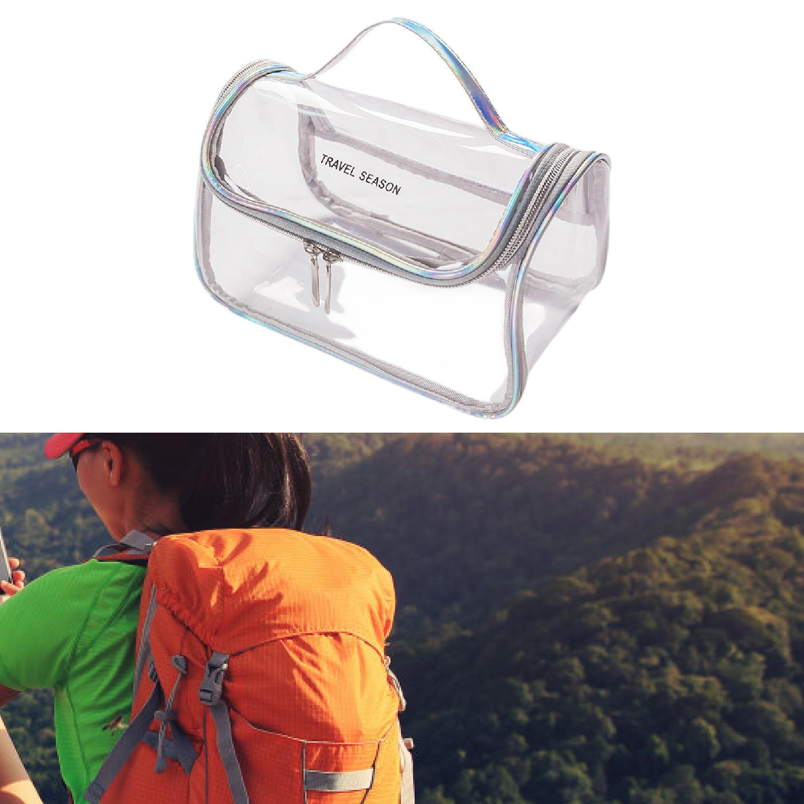 

Прозрачная косметичка-органайзер с ручкой-ремнем, компактная, из ПВХ, для путешествий серый