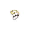 Versatile Geometric Gold & Silver Colorblock Ring: Elegant, Luxurious, and Stylish for Women