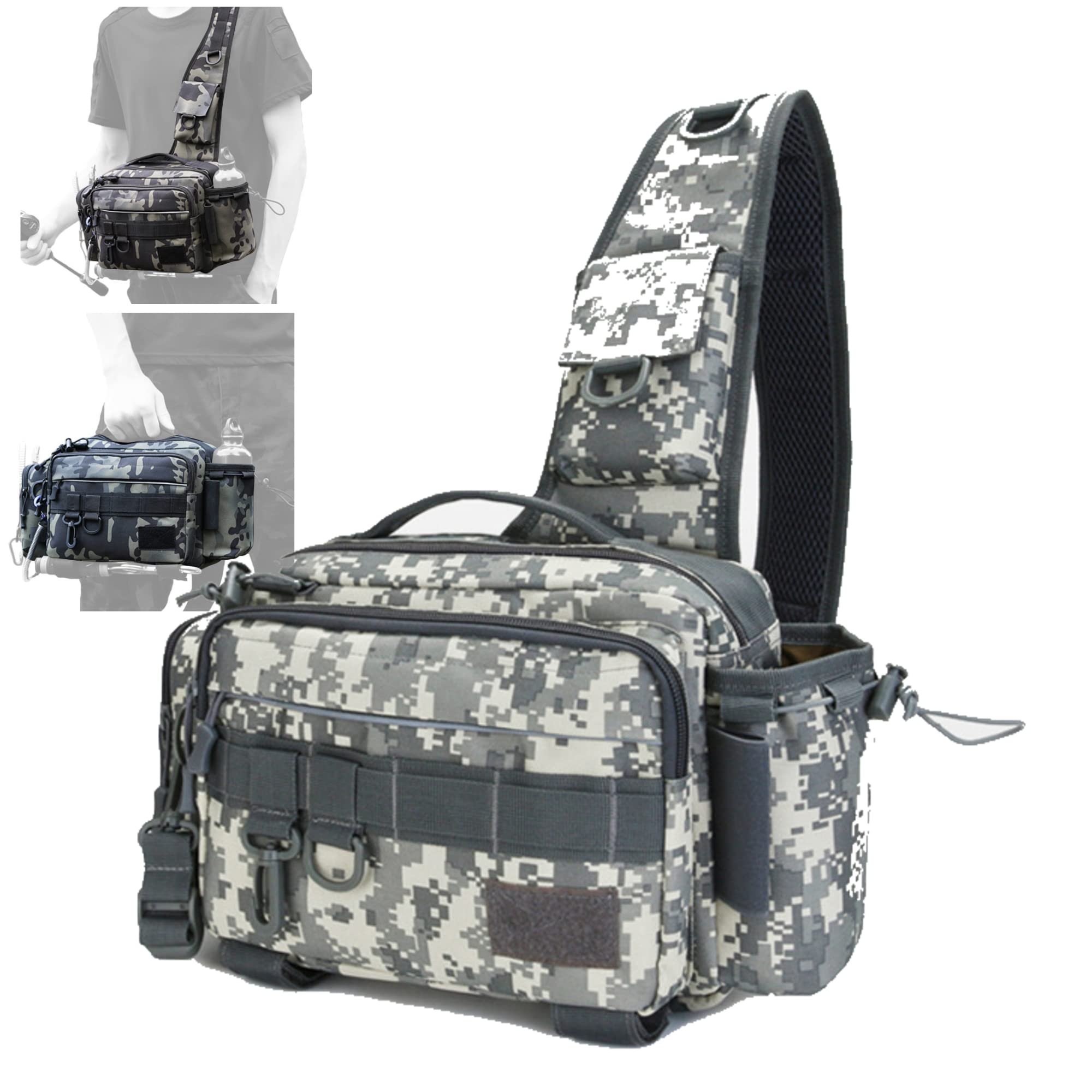 

Designed with anglers in this waterproof fishing bag holds all your fishing including lure 3 and Perfect for waist or shoulder use Camouflage mind,