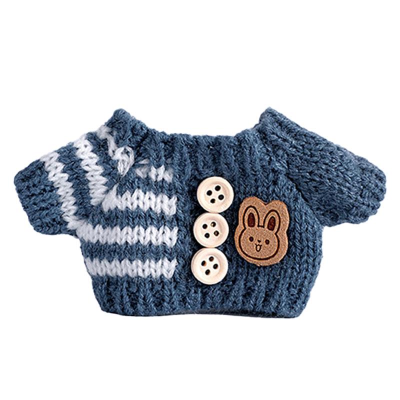 Ubranka dla mini lalek dla pluszowej lalki Labubu 17 cm, strój, akcesoria, miłość pary, czarno-biały sweter, 2-częściowy zestaw, czapki, torby