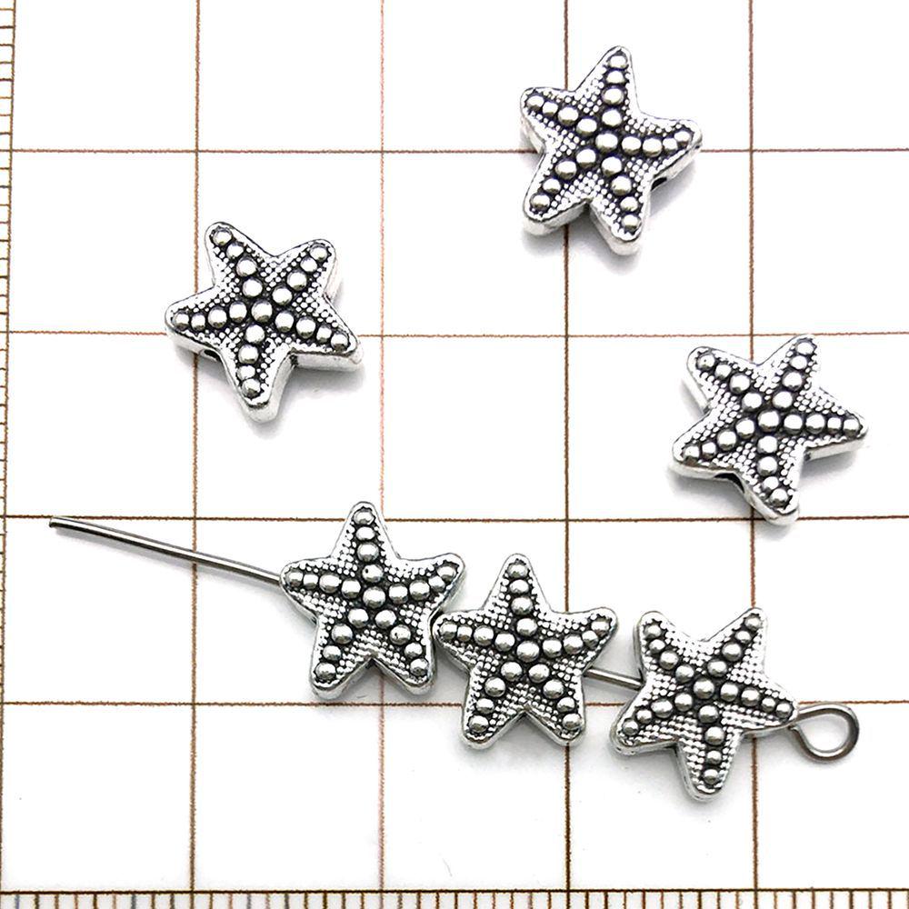 30-Piece Antique Silver Ocean-themed Spacer Beads & Charms Set for DIY Jewelry