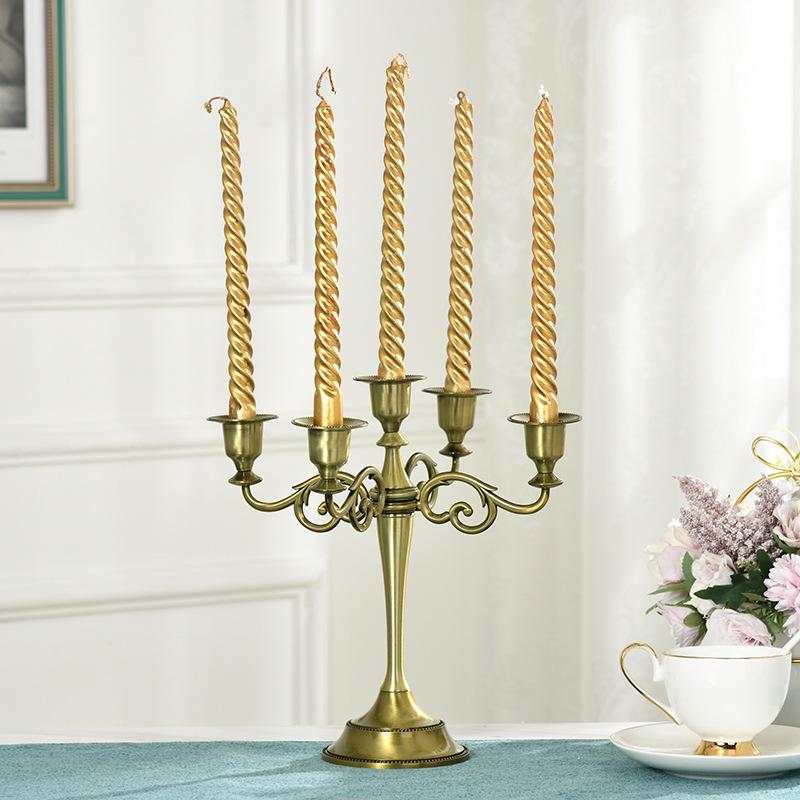 European Style Silver-Plated Metal Candelabra for Weddings and Hotels