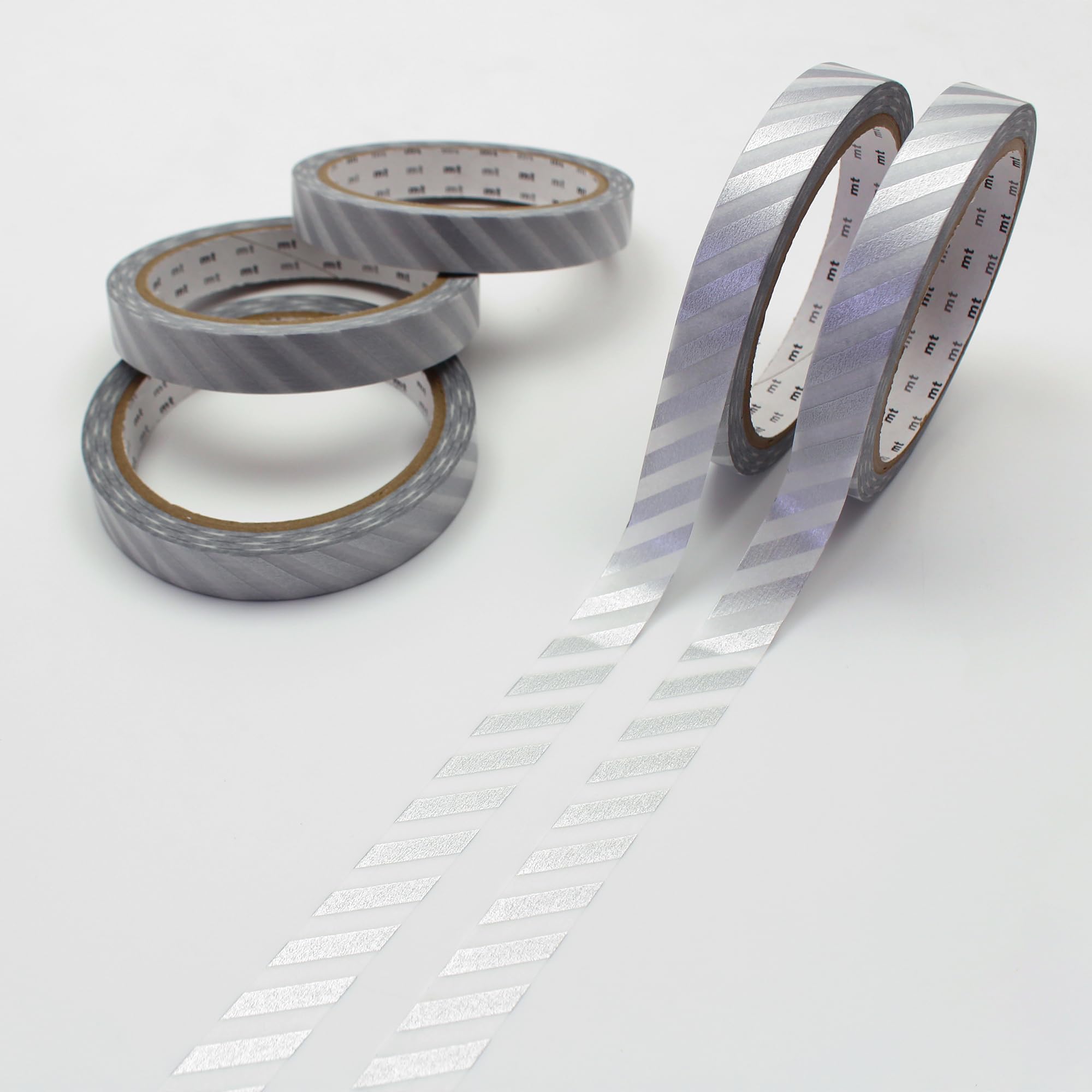 

mt large core stripe silver pack wrapping gift Kamoi Kakoshi tape cellophane tape 5-roll (strong adhesive/washi paper) (official retailer/large
