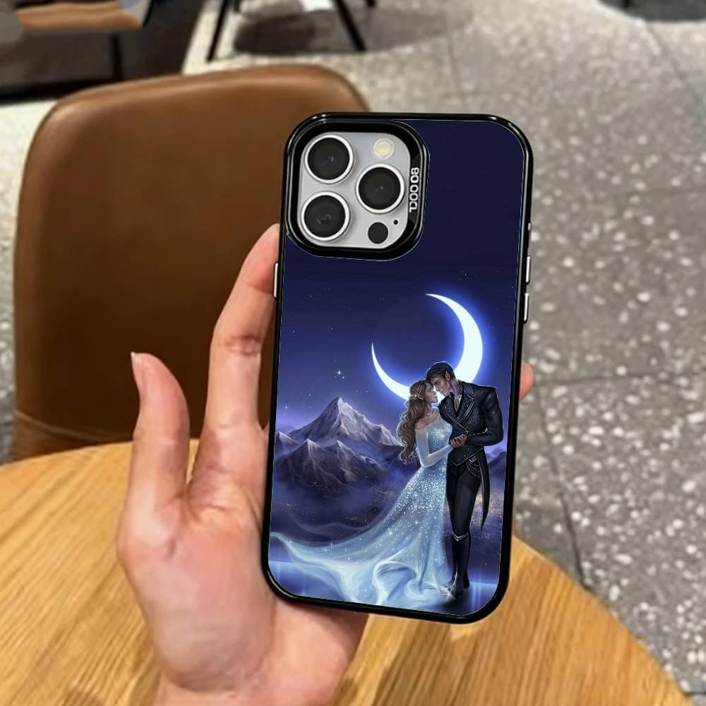 A-Acotar A Court Of Mist And Fury Phone Case For iPhone17,16,15,14,13,12,11 Plus,Pro Max Colored Silver Plated Inside Cover