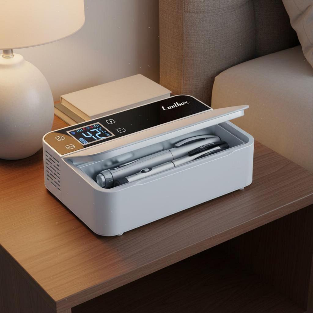 Insulin Cooler Box Car Powered Storage LCD Display for Diabetics