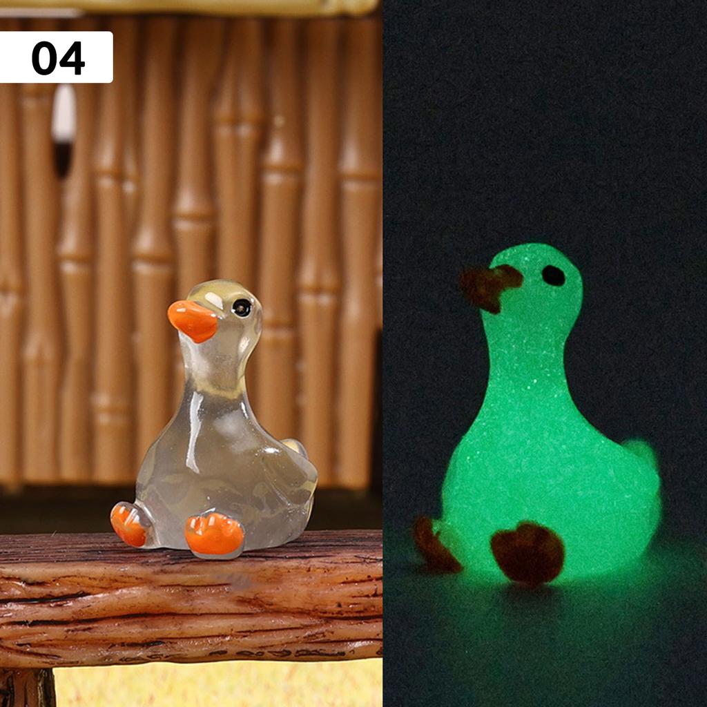 56PCS Glow In Dark Duck Resin Decorations Mini Luminous Ducky Ornaments For DIY Fairy Garden Desktop Car Office Decor
