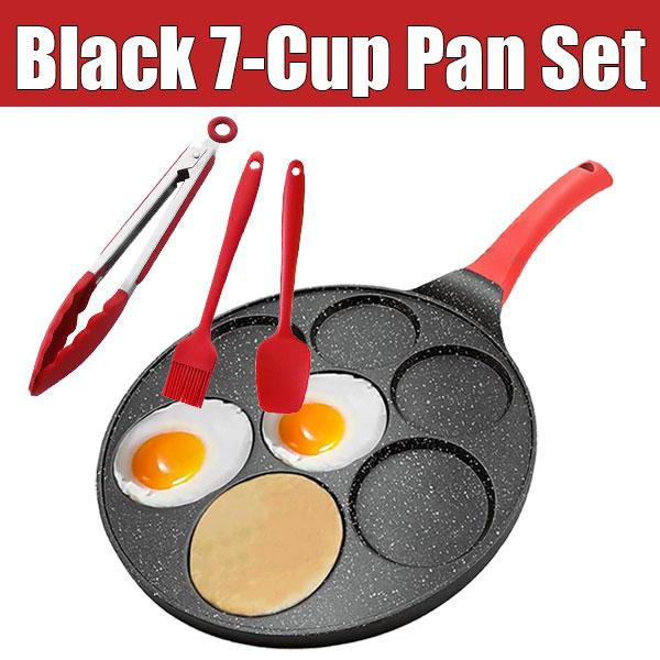 7-Cup Omelet Mini Pancake Cooker Pan Breakfast Nonstick Pancake Griddle Egg Frying Pan Skillet Gas Stove & Induction Cookware