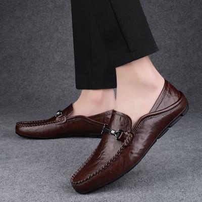 Fashion Plus Size 35-49 Brand Soft Sole Ultralight Shoes Men Casual Fashion Trends Genuine Leather Loafers Breathable Boat Shoe Business