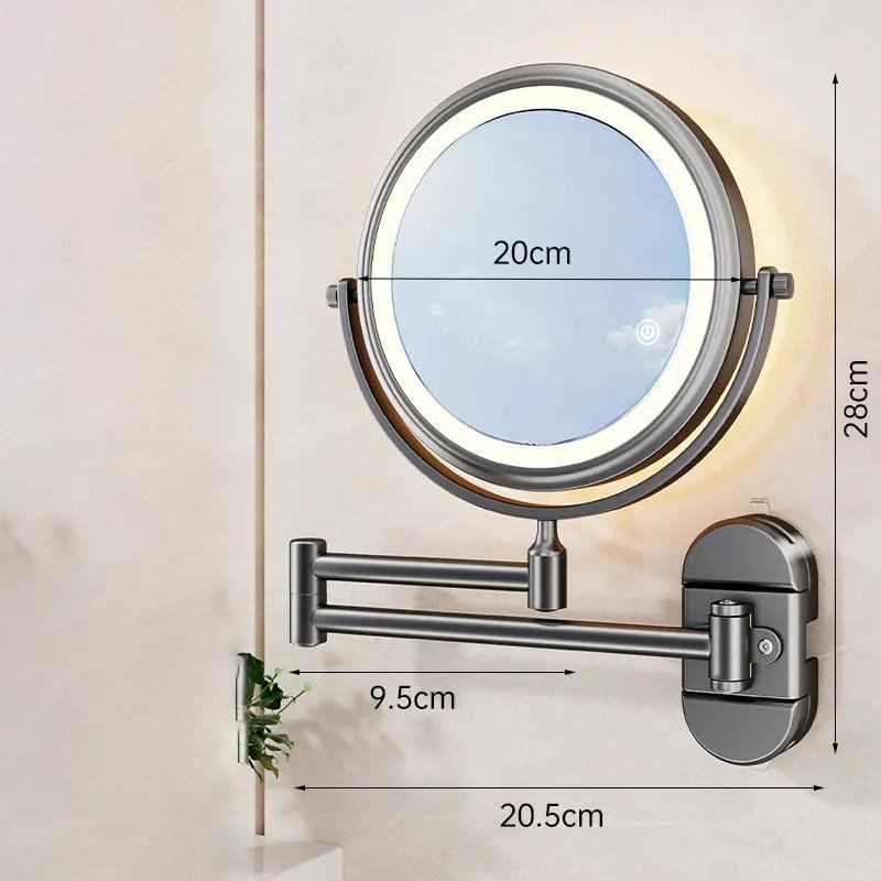 X3 Bathroom suction cup makeup mirror wall hanging telescopic folding mirror, no drilling, rotatable magnifying beauty mirror