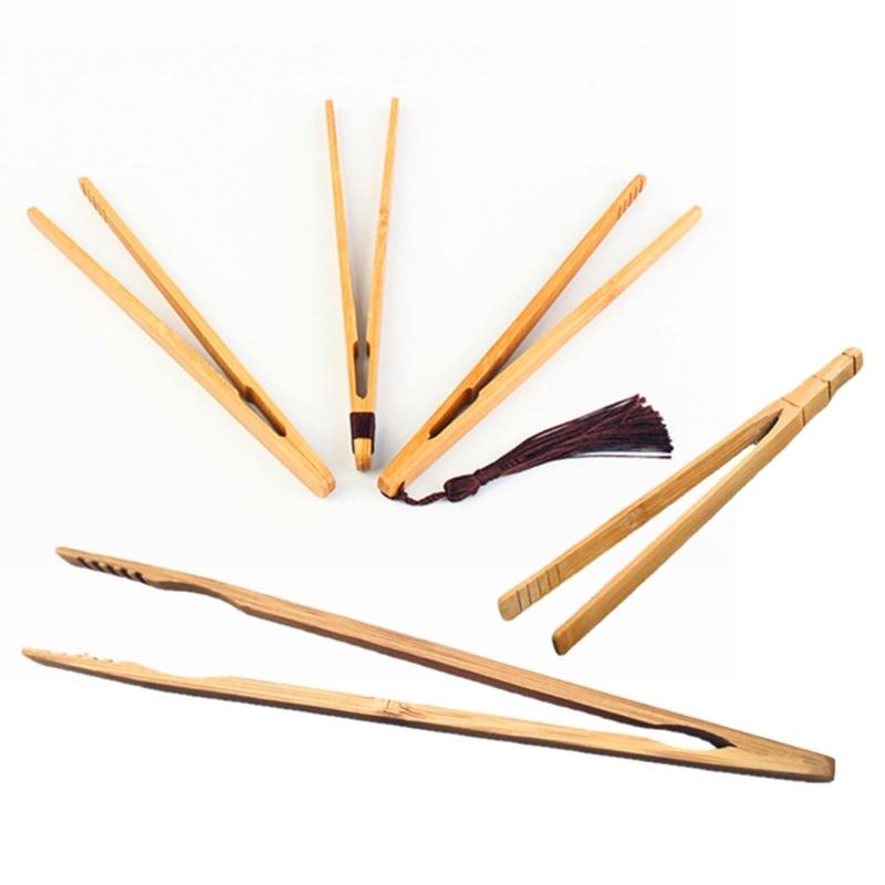 Set of 2 Bamboo Tongs Wood Utensils Bamboo Serving Tool Food Tongs Tea Utensils Suitable for Salads and Snacks
