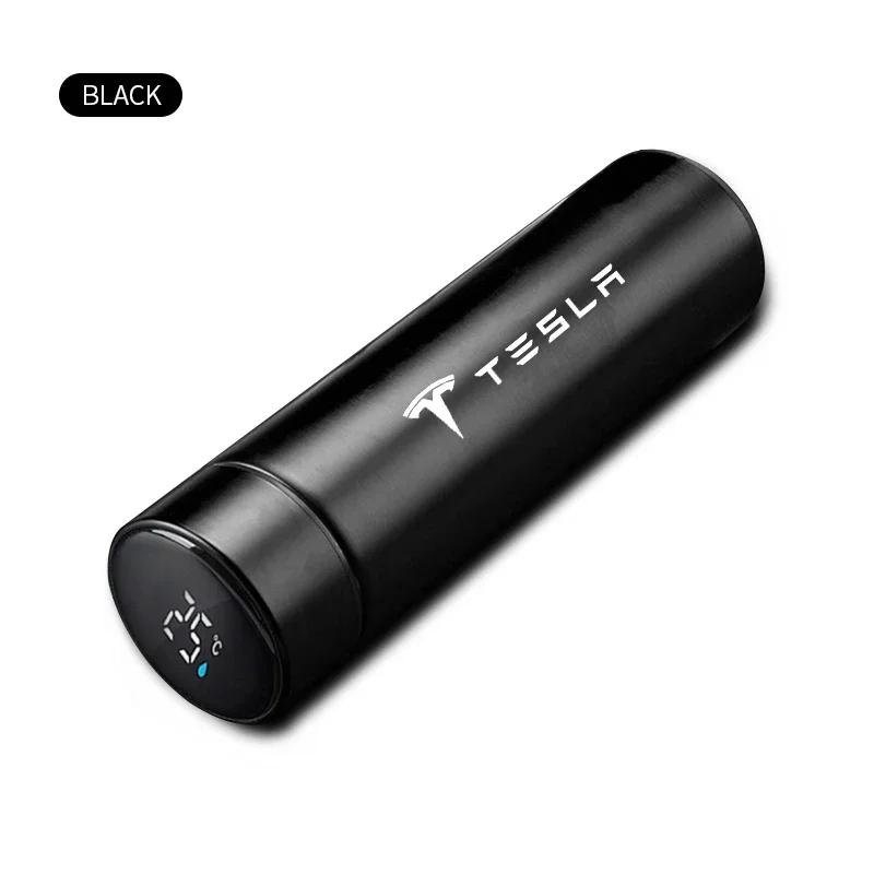 

Car Sticker Tesla 304 Stainless Steel Portable Car smart Thermos bottle with temperature display For TESLA MODEL X S 3 Y Car Emb чорний