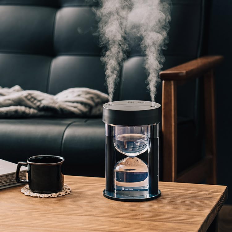 Life On Products Hourglass Cordless Automatic Interior with Light Function LCAHF003 Humidifier, Charcoal, Adjustment, Natural, Tabletop,