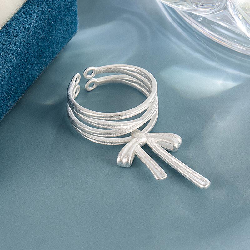 Ballet-Inspired Bow Ribbon Open Ring for Women