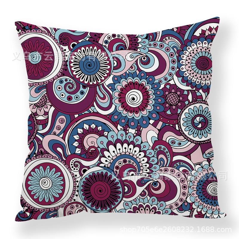Art Flower Pillow Creative Car Sofa Cushion Digital Print Pillow Cover