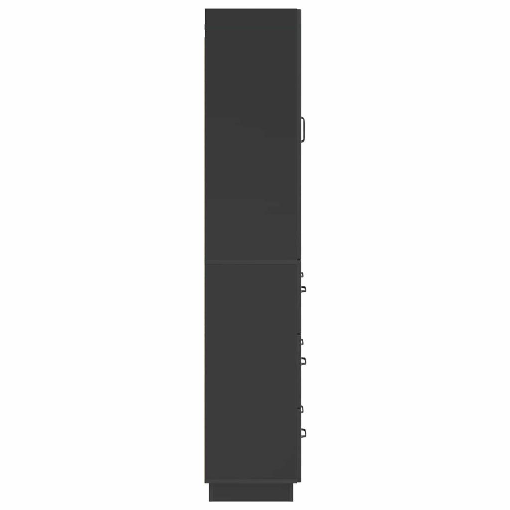 2-delige kastenset Zwart 66 x 34,5 x 87 cm Spaanplaat