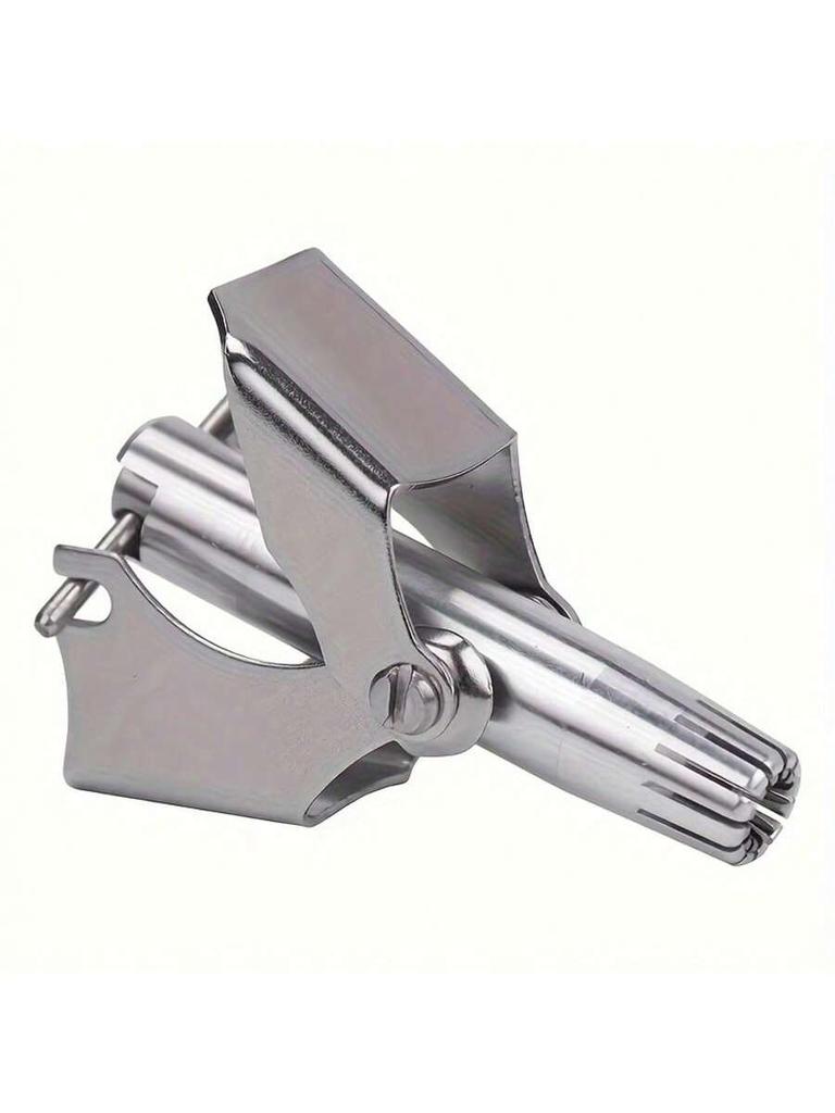 1/2pc Men's Nose Hair Trimmer, Manual Stainless Steel Nose Hair Trimmer, Small Round-Head Nose Hair Cleaner