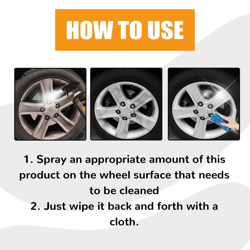 Wheel Cleaner for Car Detailing Strong Rim Brake Dust Remover Spray Professional Use for Home or Garage