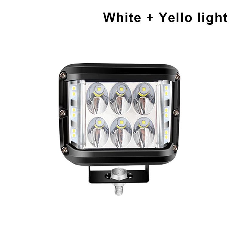4"Led Work Dual Side Shooter Pod White & Amber Strobe Lamp Off Road Flashing Light For Car Truck Pickup Boat Suv
