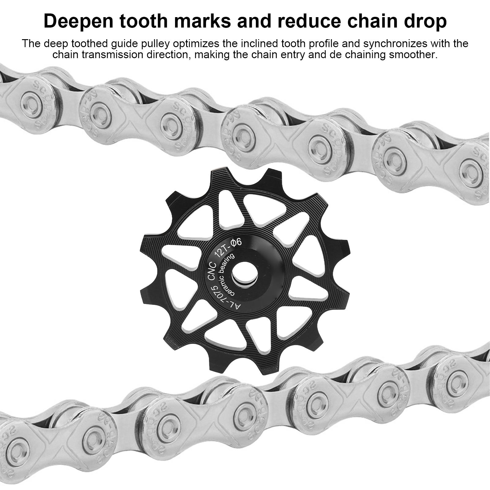 MEROCA Rear Derailleur Pulley 12T Aluminum Alloy Sealed Bearing   Wheel for Mountain Road Bike