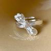 Xiaohongshu 925 Sterling Silver Exaggerated Plain Ring for Women – Simple, Luxurious, High-End Design.