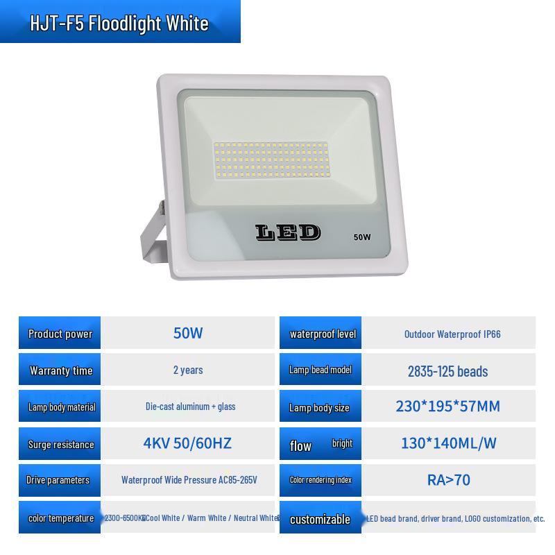 Super Bright LED Waterproof Outdoor Floodlight for Construction Sites and Courtyards