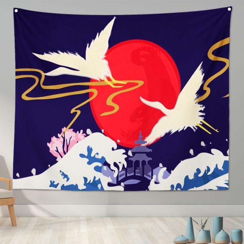 Home Decoration Japanese Ukiyo-e Tapestry Kanagawa Surf Hanging Cloth Wine Shop Japanese Tapestry Hanging Painting