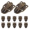12pcs Retro Toggle Latch Metal Duckbilled Hasp Catch Decorative Buckle Hardware For Jewelry Box Cabinet Wooden Case