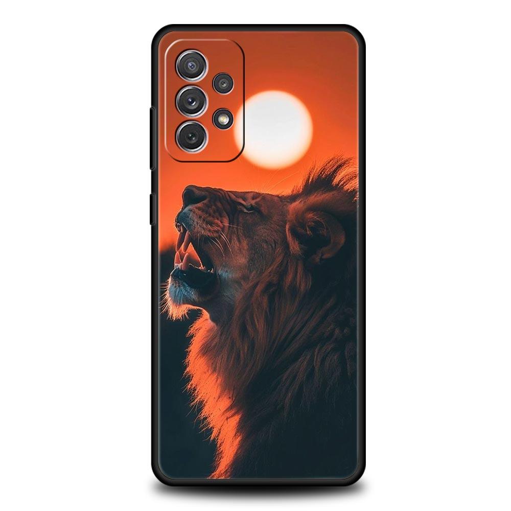 Phone Case For Samsung Galaxy A15 A13 A51 A71 A41 A31 A21S A03S A05 A35 A32 A55 A23 A25 A33 A53 A73 5G Lion Alpha Male Cub Cover
