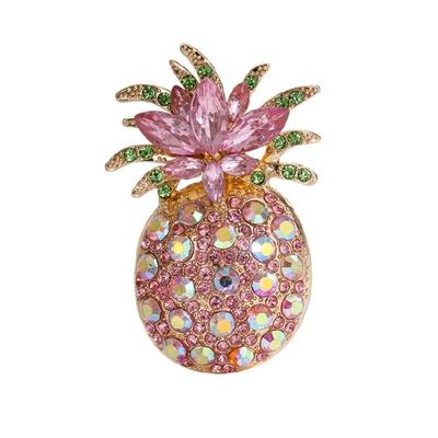 Artistic Fruit Themed Pineapple Brooch Adorned With Sparkling Crystals Made Of Sturdy Alloy For Accessories
