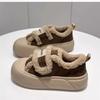 Muffin Sole Velcro Cotton Shoes Women's Winter Velvet Thickened 2025 Winter New One-pedal Loafers Bread Shoes Tide