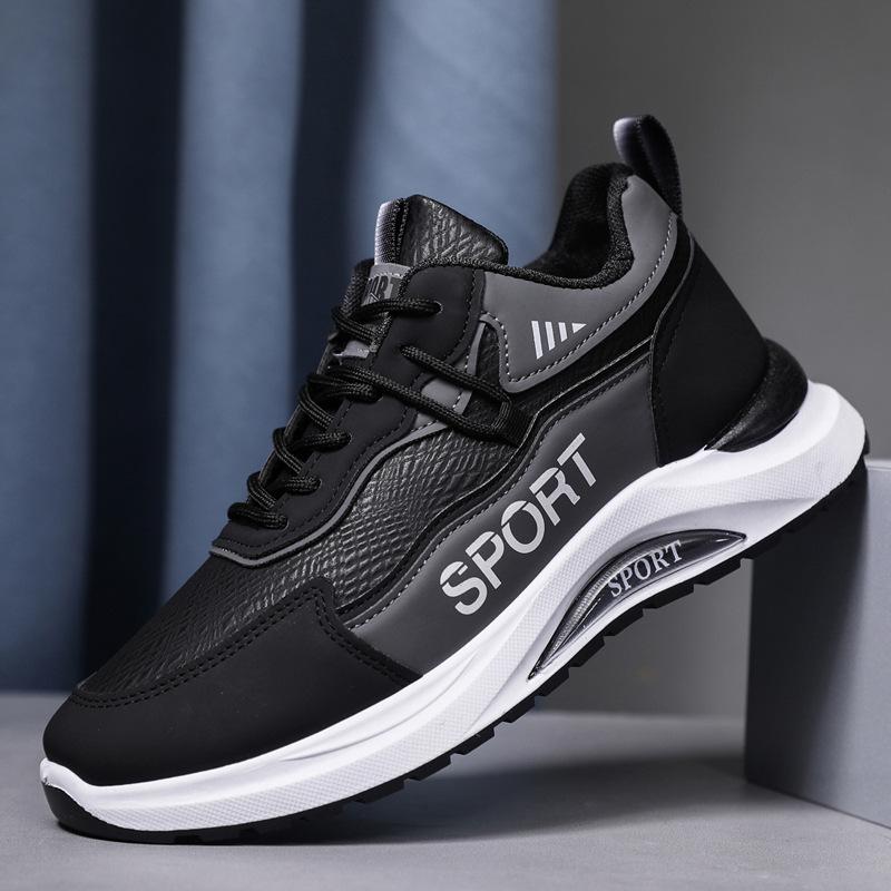 Herfst PU lederen schoenen casual sportschoenen vetersluiting zachte zool comfortabele schoenen heren