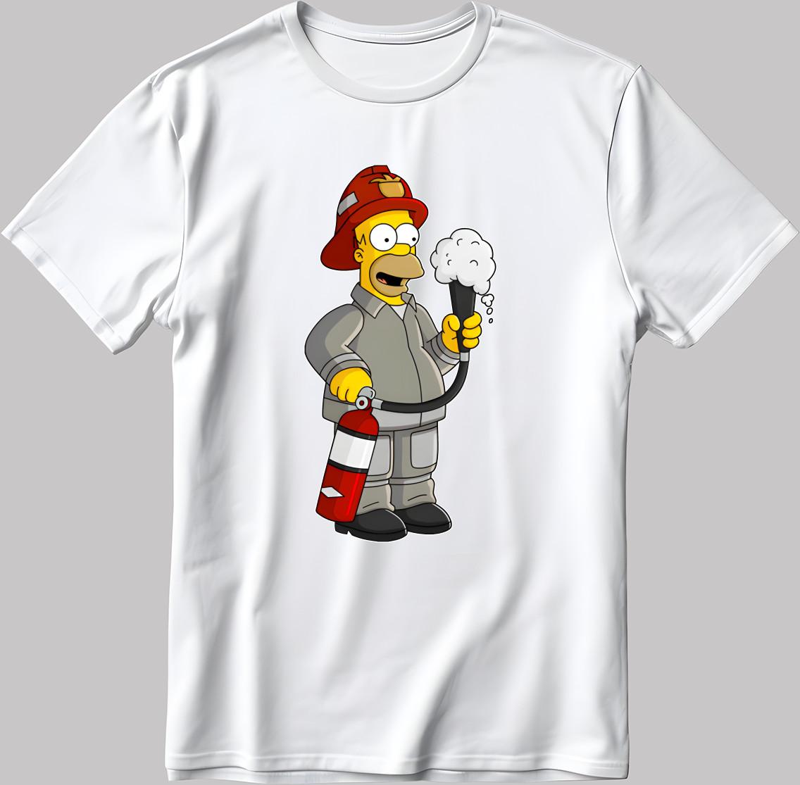 The Simpsons, Simpson Characters Short Sleeve White-Black Men s / Women L311 2XL