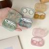 Contact Lens Box Portable Transparent Soak Container Box Girls Travel Contact Lens Case with Tweezers