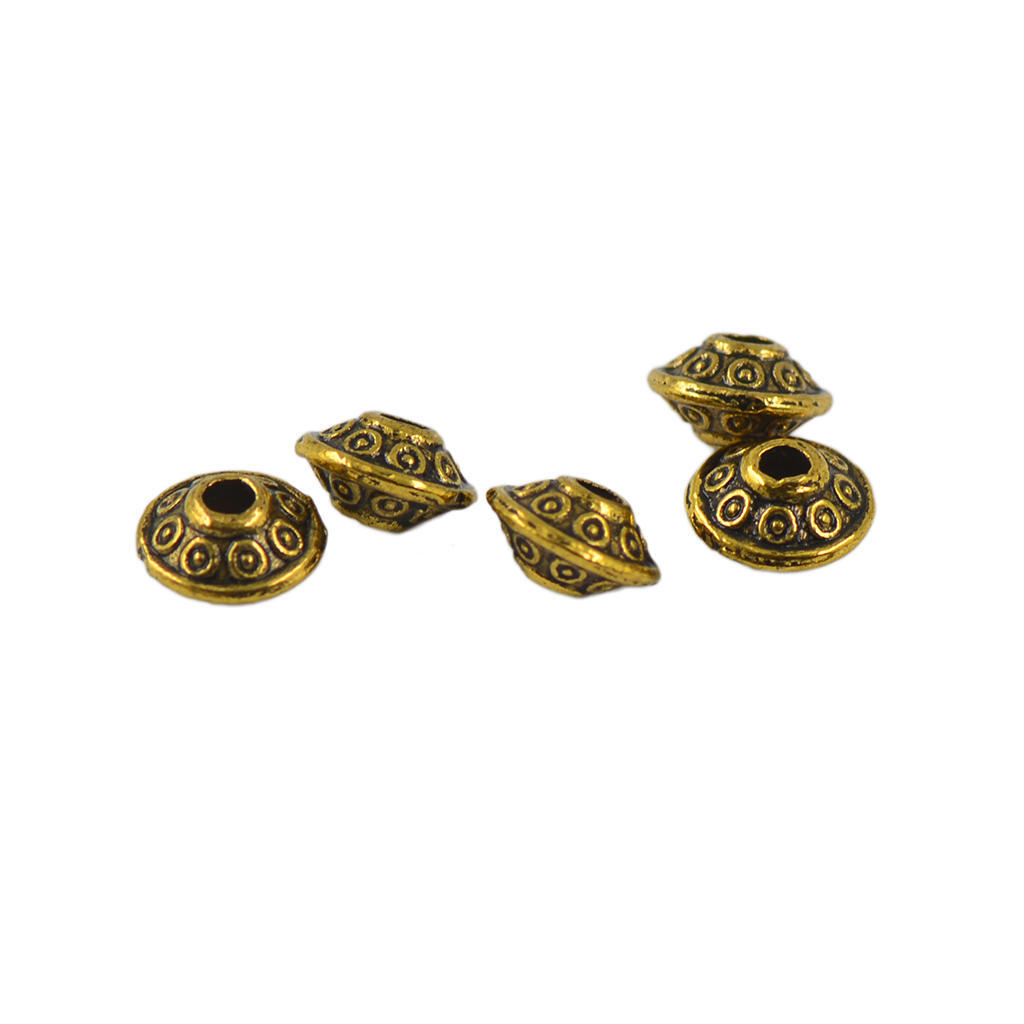 100 st Vintage Mönster Spacer Beads Cone Lösa pärlor Smycken gör det själv