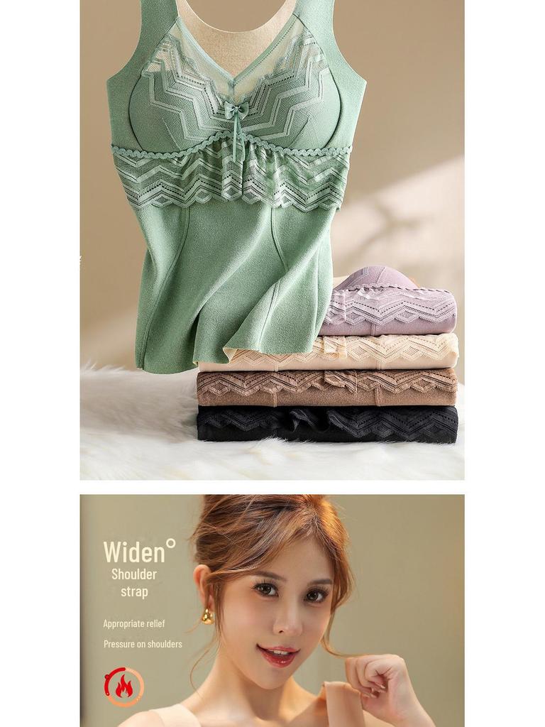 Women's Lace Wool Silk Heated Seamless Slimming Vest