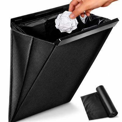 Car Trash Hanging Magnetic Easy Opening and Fits PU Leather Interior and Rear Storage Includes 15 Trash Odor and Stain Car Convenient Item Can,