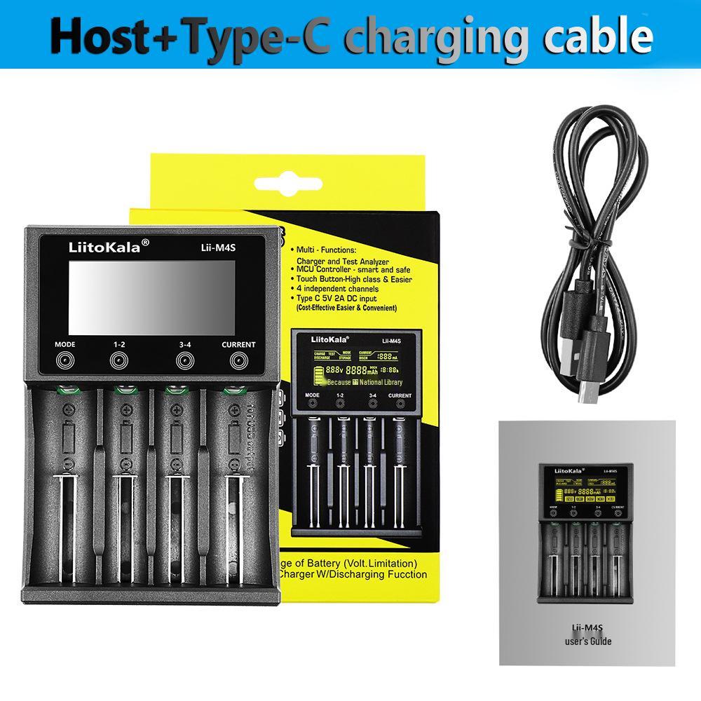 LiitoKala LII-M4S Charger: LCD Smart Capacity Tester for 18650/26650 Lithium Batteries