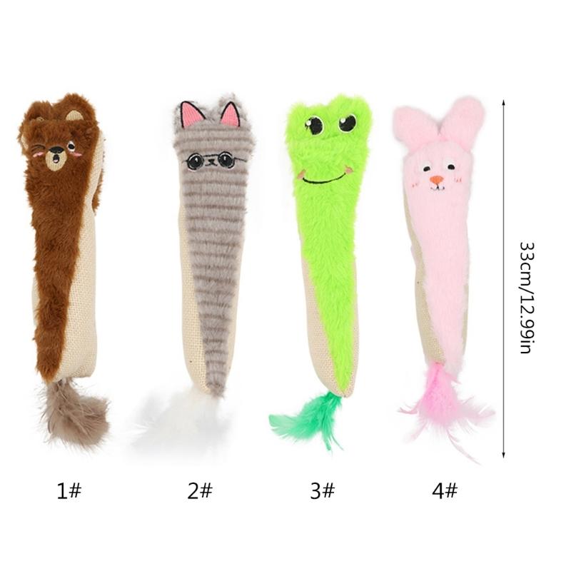 Cats Toy for Indoor Plush Animal Chewing Toy Cats Teether Chewing Toy Interaction Boredom Cats Entertainment Toy