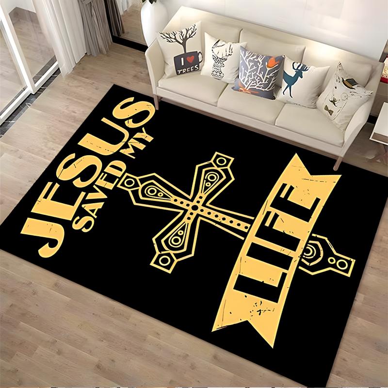 Jesus Saved My Life Rug Non-slip rug suitable for living room and bedroom sofas