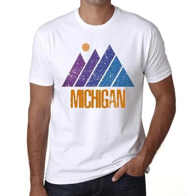 Heren Grafisch T-Shirt Berg Michigan – Mountain Michigan – Eco-vriendelij  K