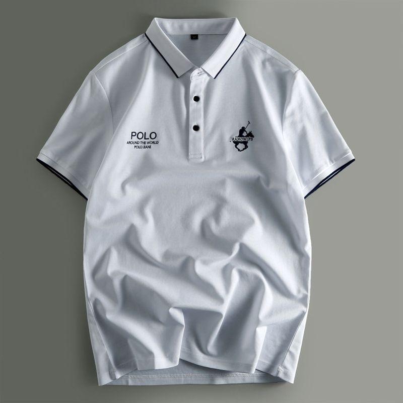 Export Tail Order Balance Cargo with Logo Cut off Factory Men Short Sleeve T-Shirt Export Original Single Men s Summer Trendy T-shirt Polo Shirt White M