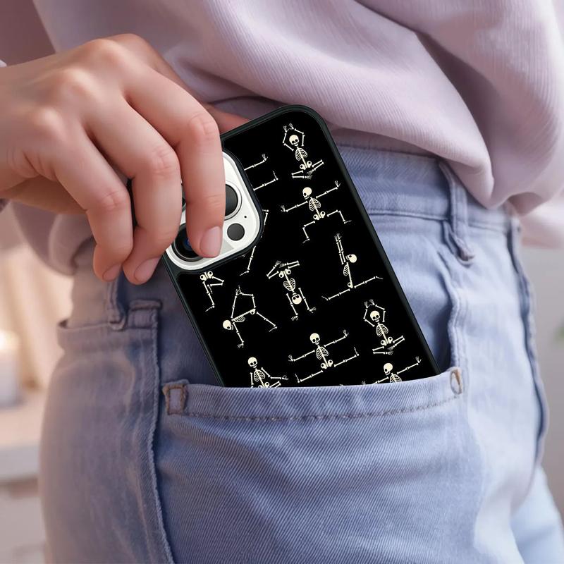 Skeleton Yoga Phone Case For iPhone 17 Air 15 16e 14 13 Pro Max Coque 12 11 Pro Max PLUS cover