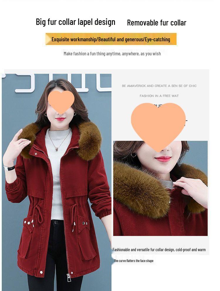 Women's Winter Velvet-Thickened Cotton Coat: 2026 Fashion, Cold-Resistant, Warm Mother's Jacket