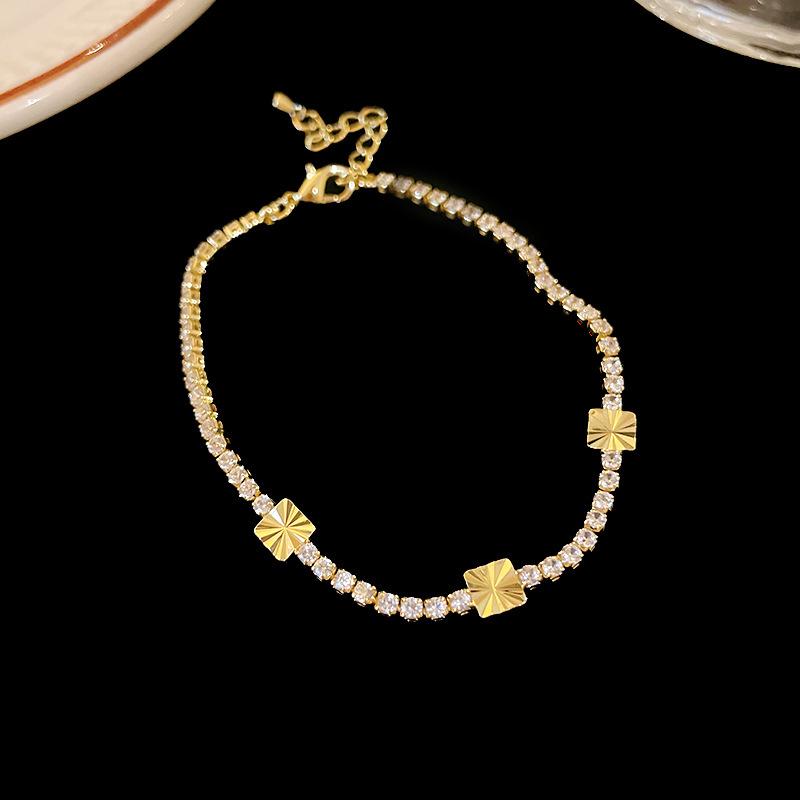 Elegante Geometrische Zirkonia Armband voor Damesmode - Veelzijdig, Trendy Bangle Sieraden