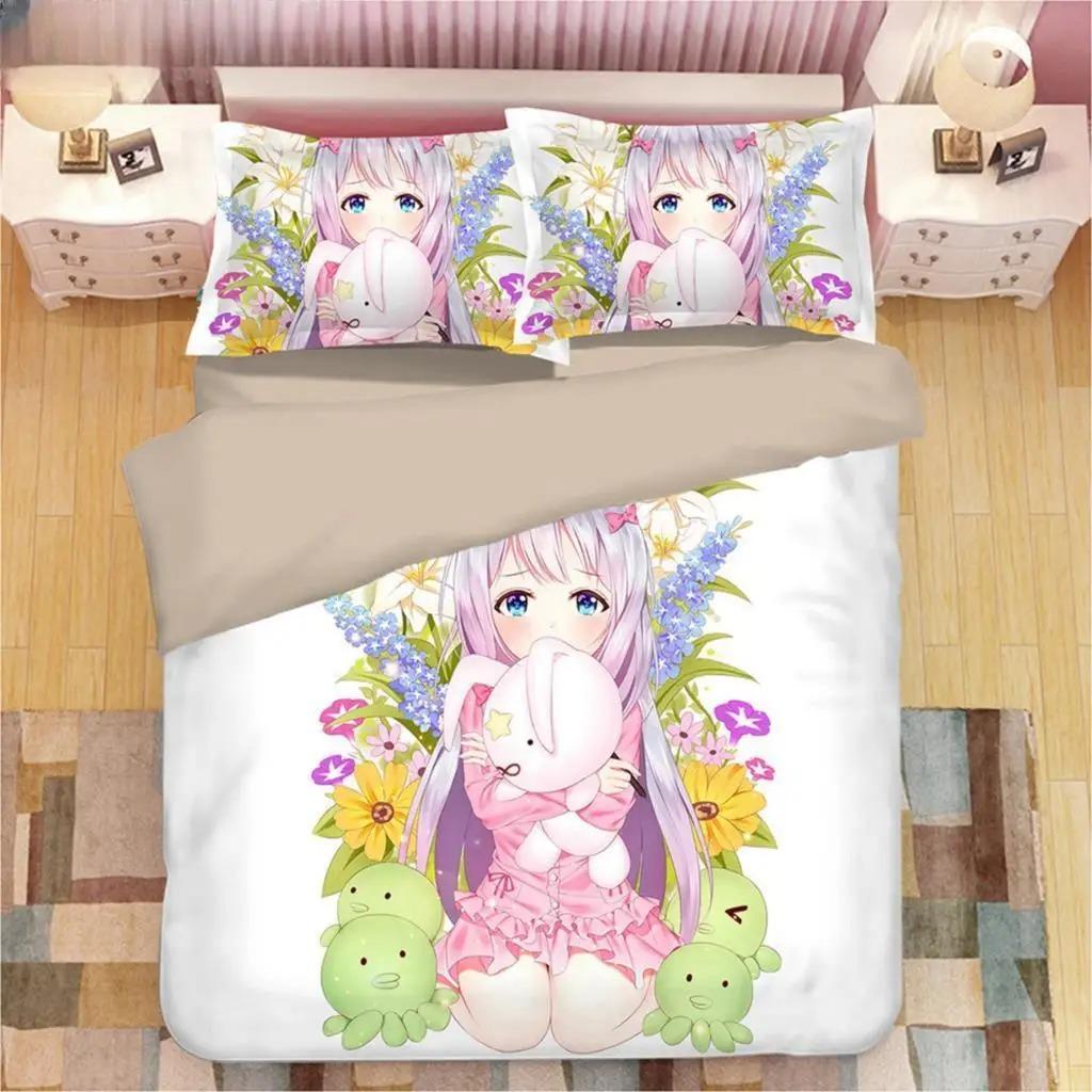 Comfortable Anime Print Duvet Cover Set With Duvet Cover And Pillowcases King Queen Twin Sizes For All Ages