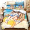 Anime SAO Yuuki Asuna Bedding Set Printed Bed Set Duvet Cover Sheet Pillowcase Bed Soft Quilt Cover Full Queen King Size