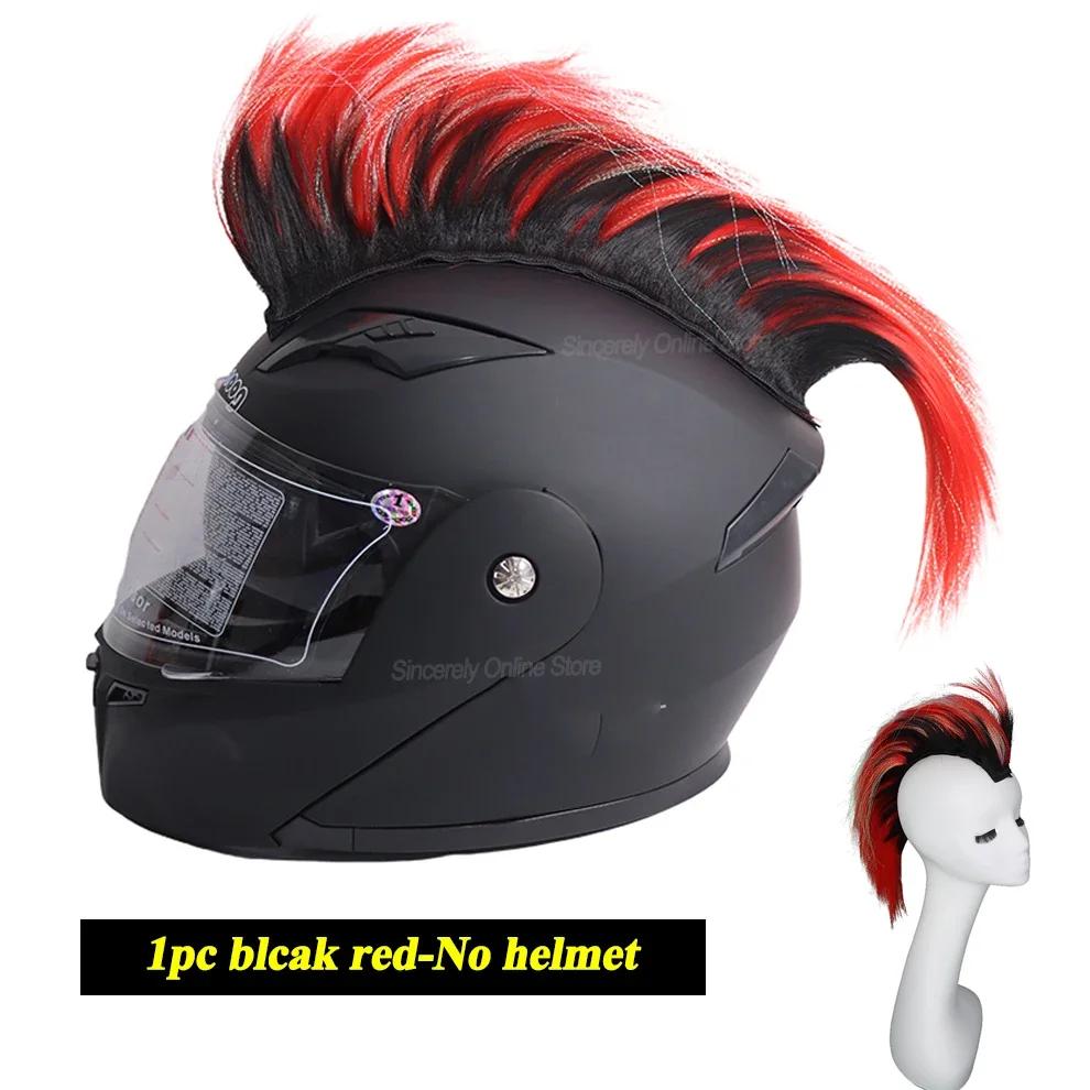 Mohawk Motorcycle Helmet Braids Decorations Wigs For Helmet Cockscomb Motocross Full Face Men Helmet Decors Hair Braids Stickers