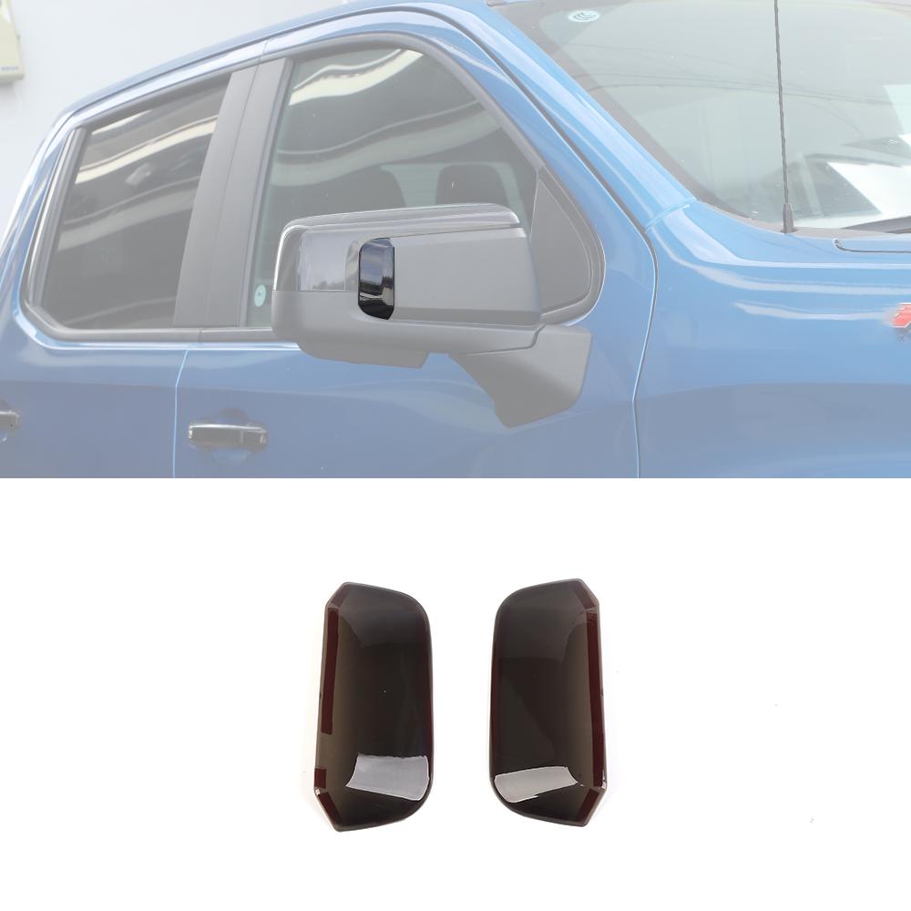 Rearview Mirror Turn Signal Light Lens Trim Smoked Black For Chevy Silverado 19+